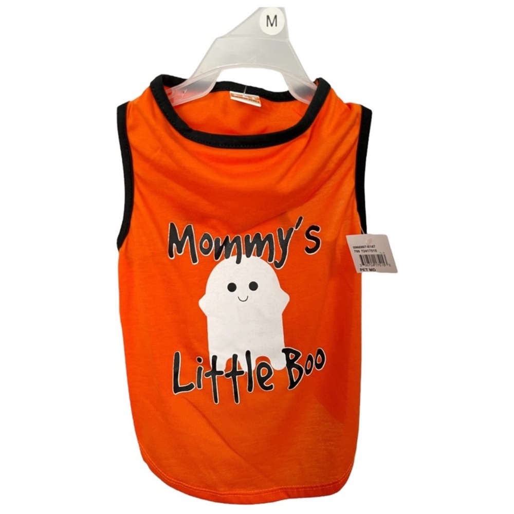 Halloween Pet Mommy's Little Boo with Ghost Pet Spirit Dog T-shirt NWT